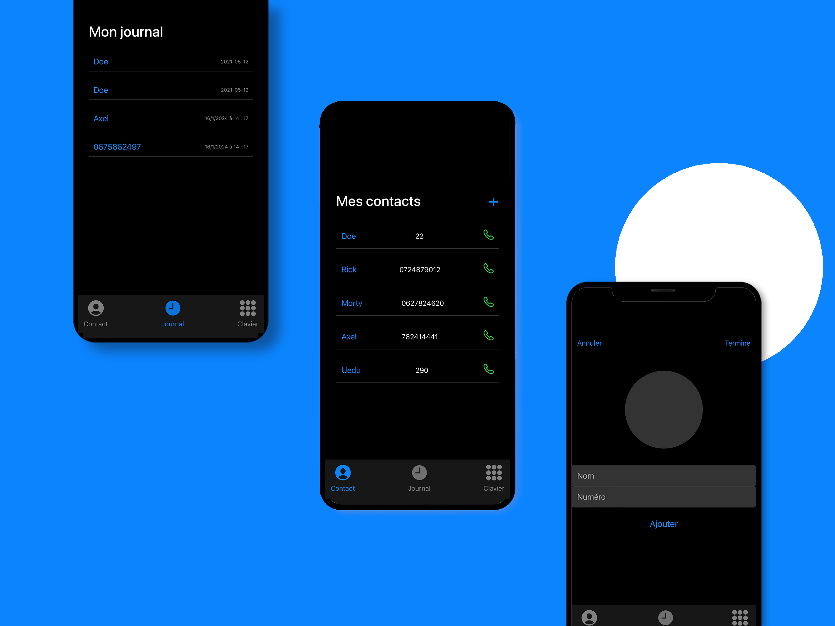 Iphone mockup call app